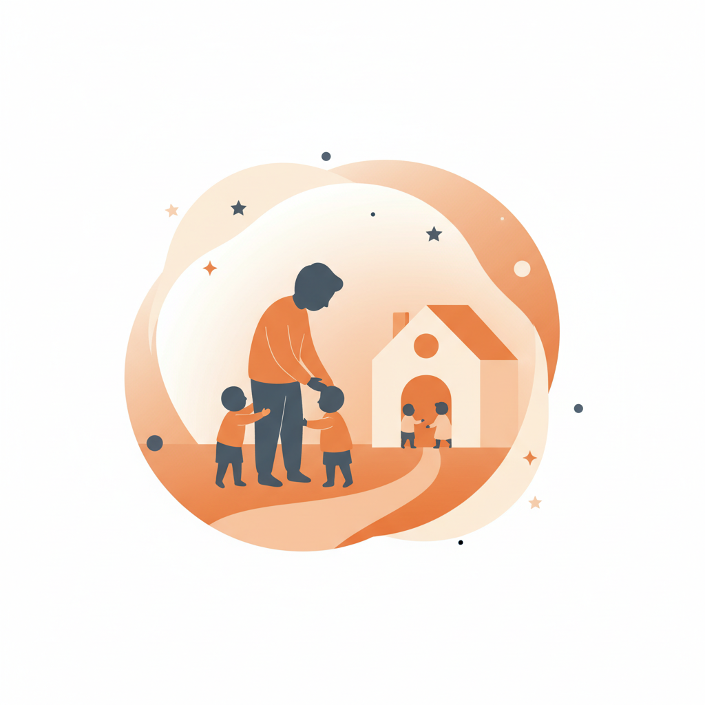 Toddler waving goodbye to parent at daycare drop-off