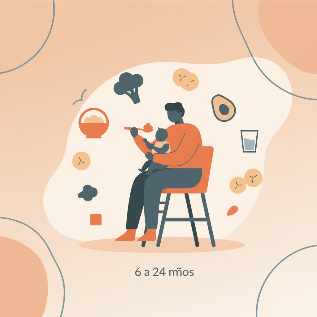 Colourful array of age-appropriate baby foods on a plate, from purees to finger foods