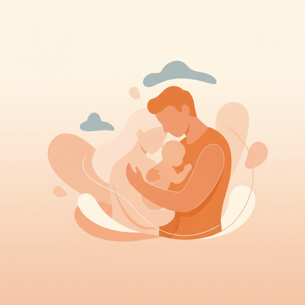 Parent holding child close in a warm embrace representing attachment parenting