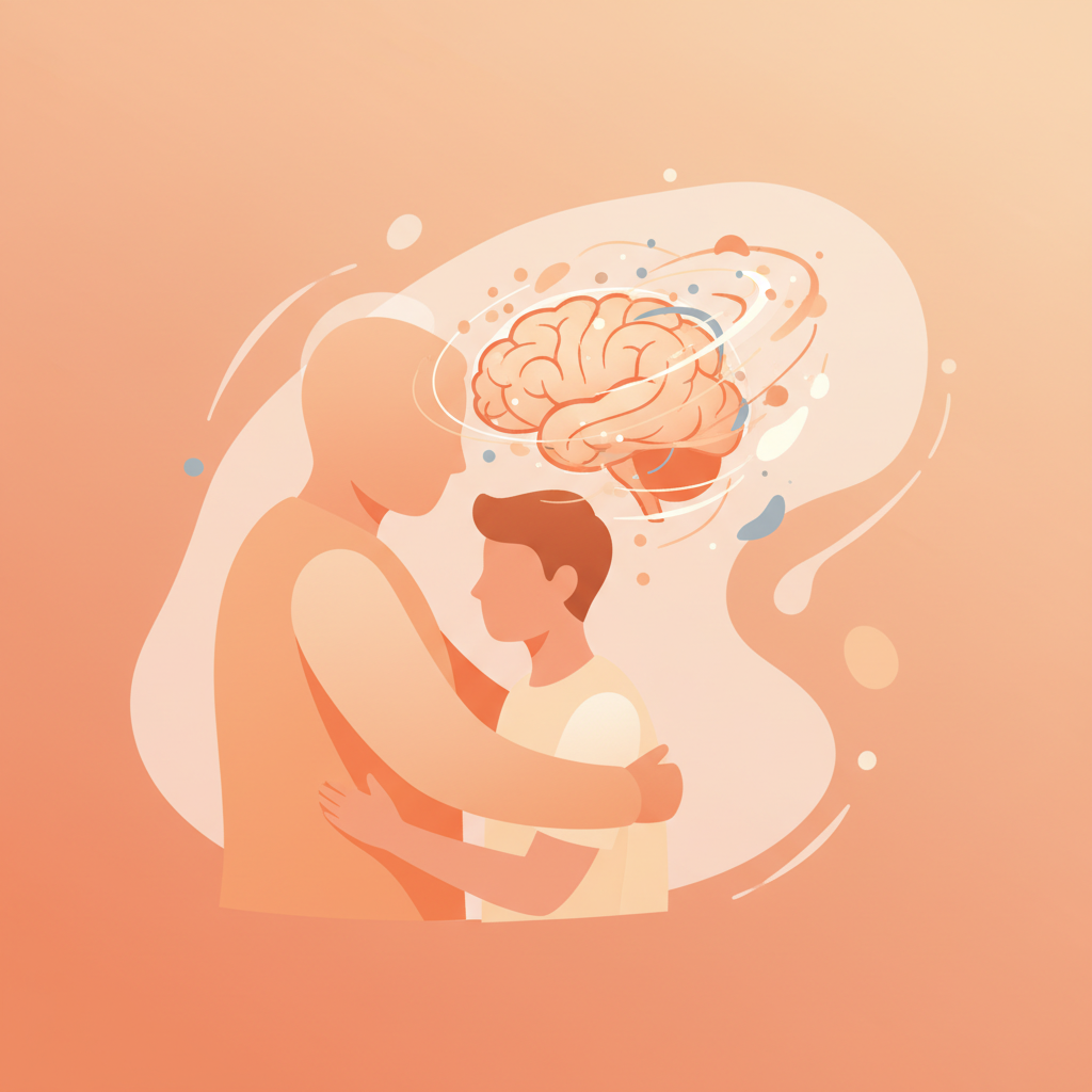 Illustration of the adolescent brain showing areas under development