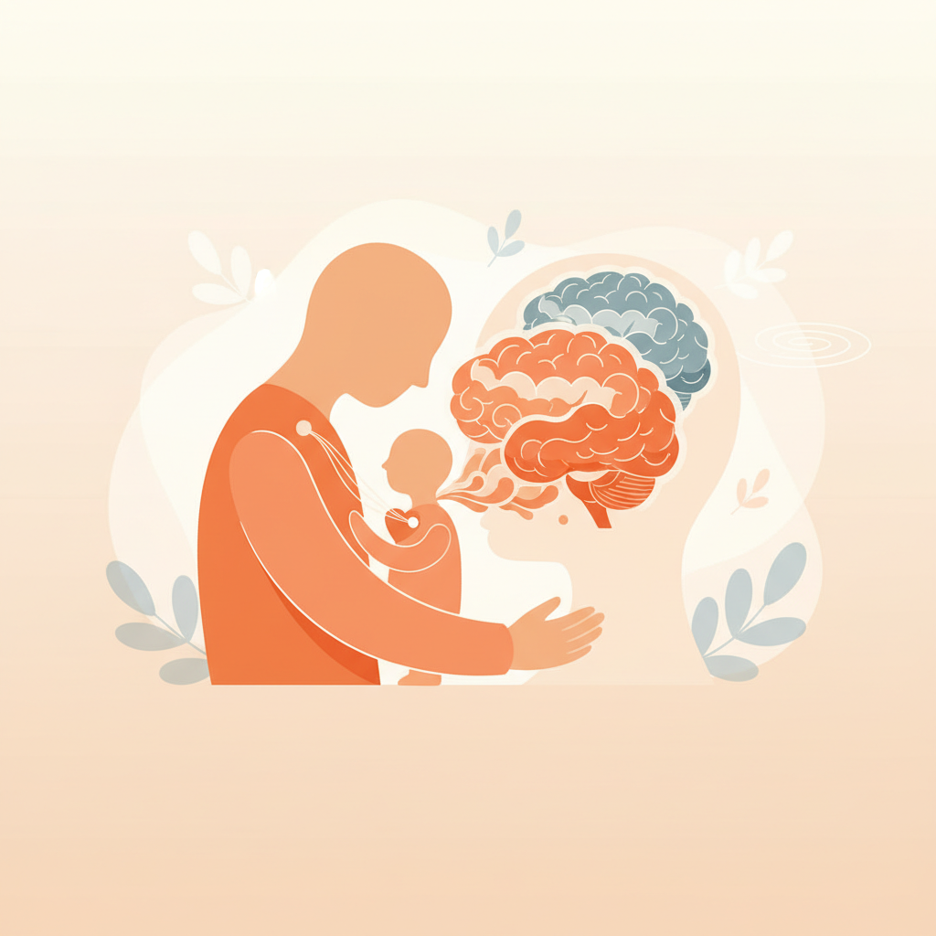 Diagram showing the upstairs and downstairs brain in a child