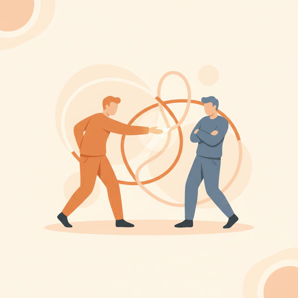 Illustration of the pursuer-withdrawer dance in a couple relationship