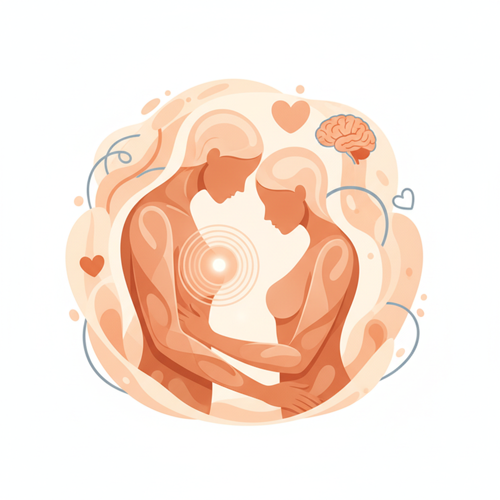 Two people in a moment of genuine human connection and warmth