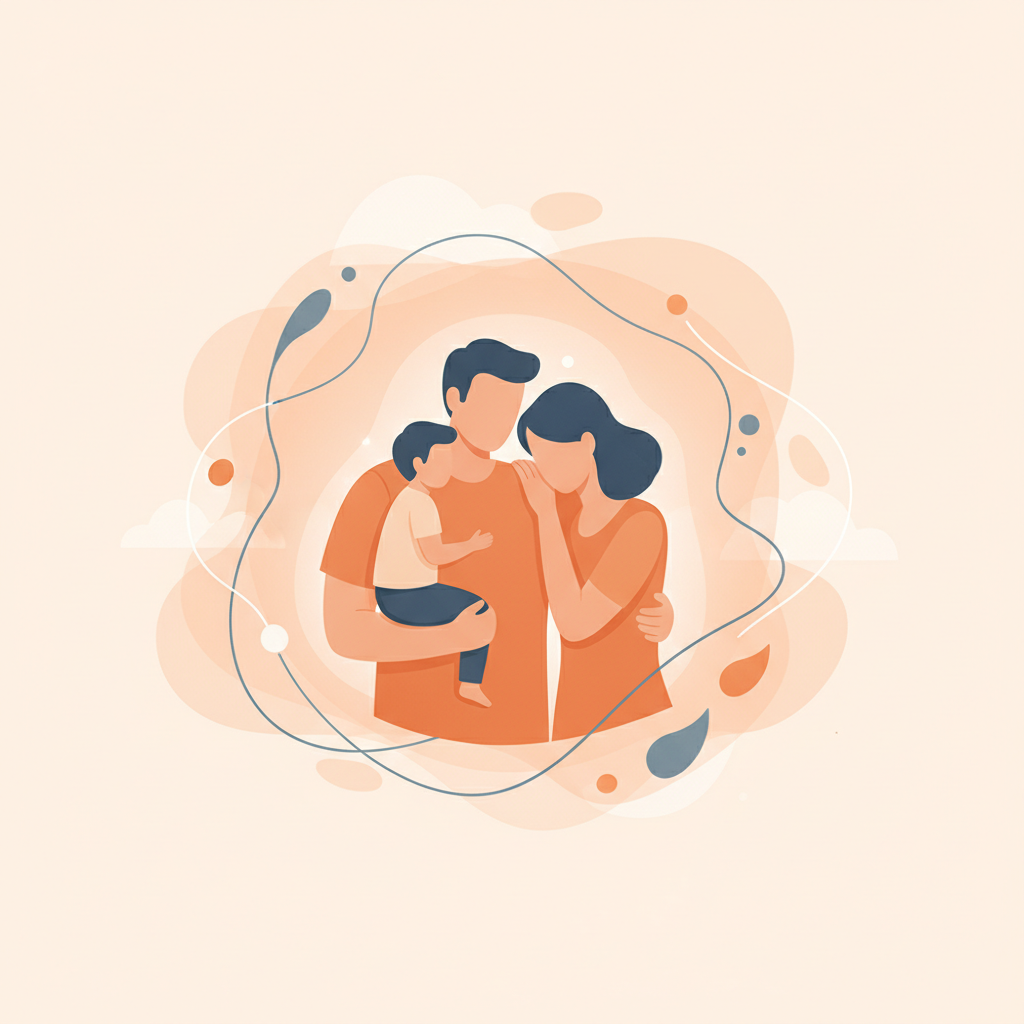 A father holding his baby, representing the identity transformation of new fatherhood