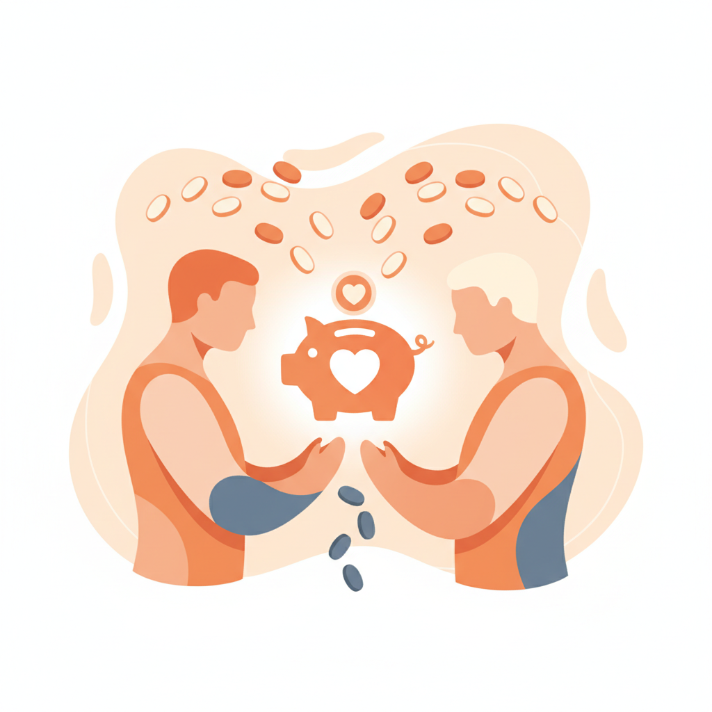 Emotional bank account metaphor showing deposits and withdrawals in a relationship