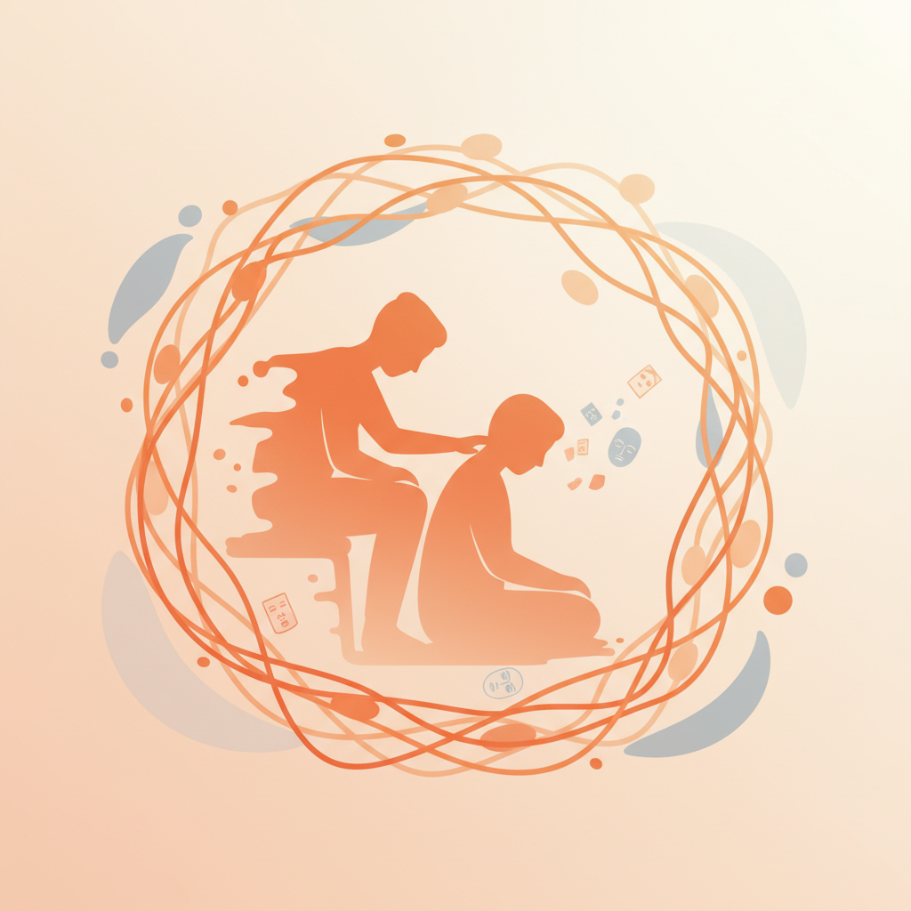 An adult child holding the hand of an elderly parent, representing the emotional weight of Alzheimer's caregiving