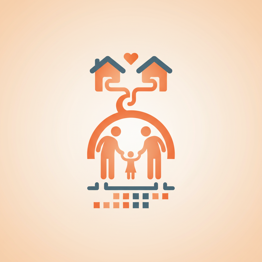 Parents sharing custody of their child with a balanced schedule