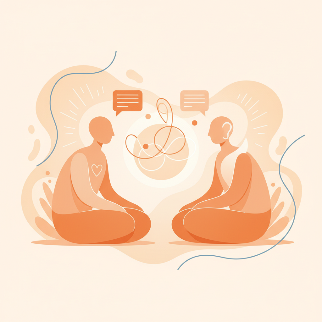 Couple practising the Imago Dialogue mirroring technique