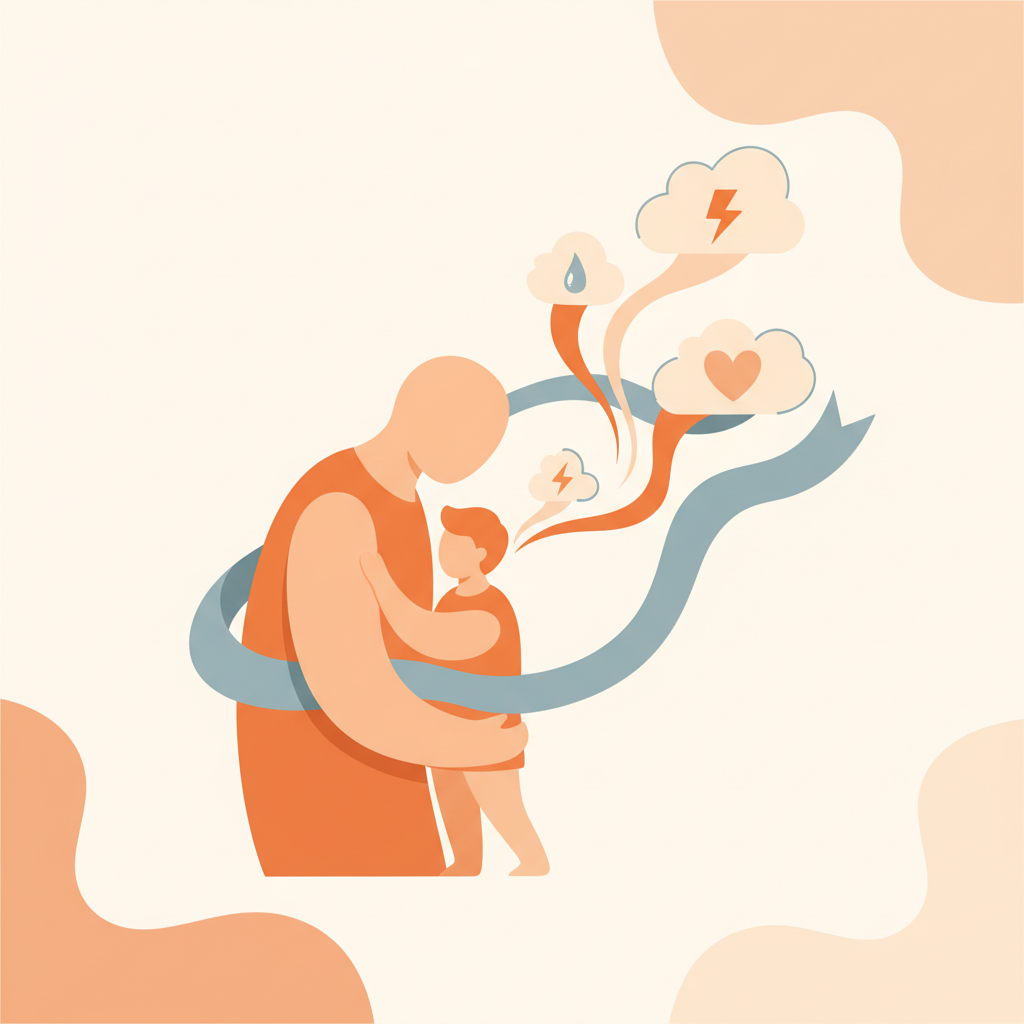 Parent helping a child name and process their emotions