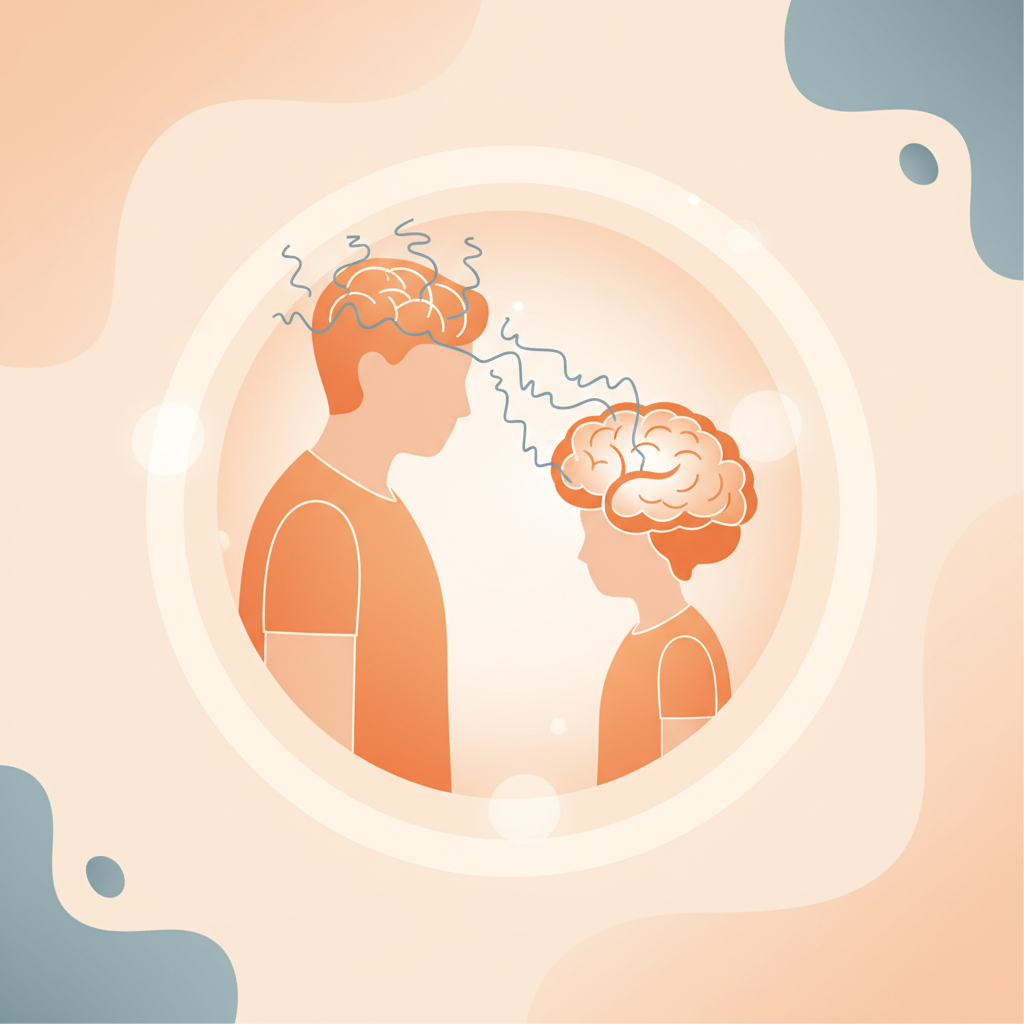 Stressed parent with child, illustrating emotional transmission