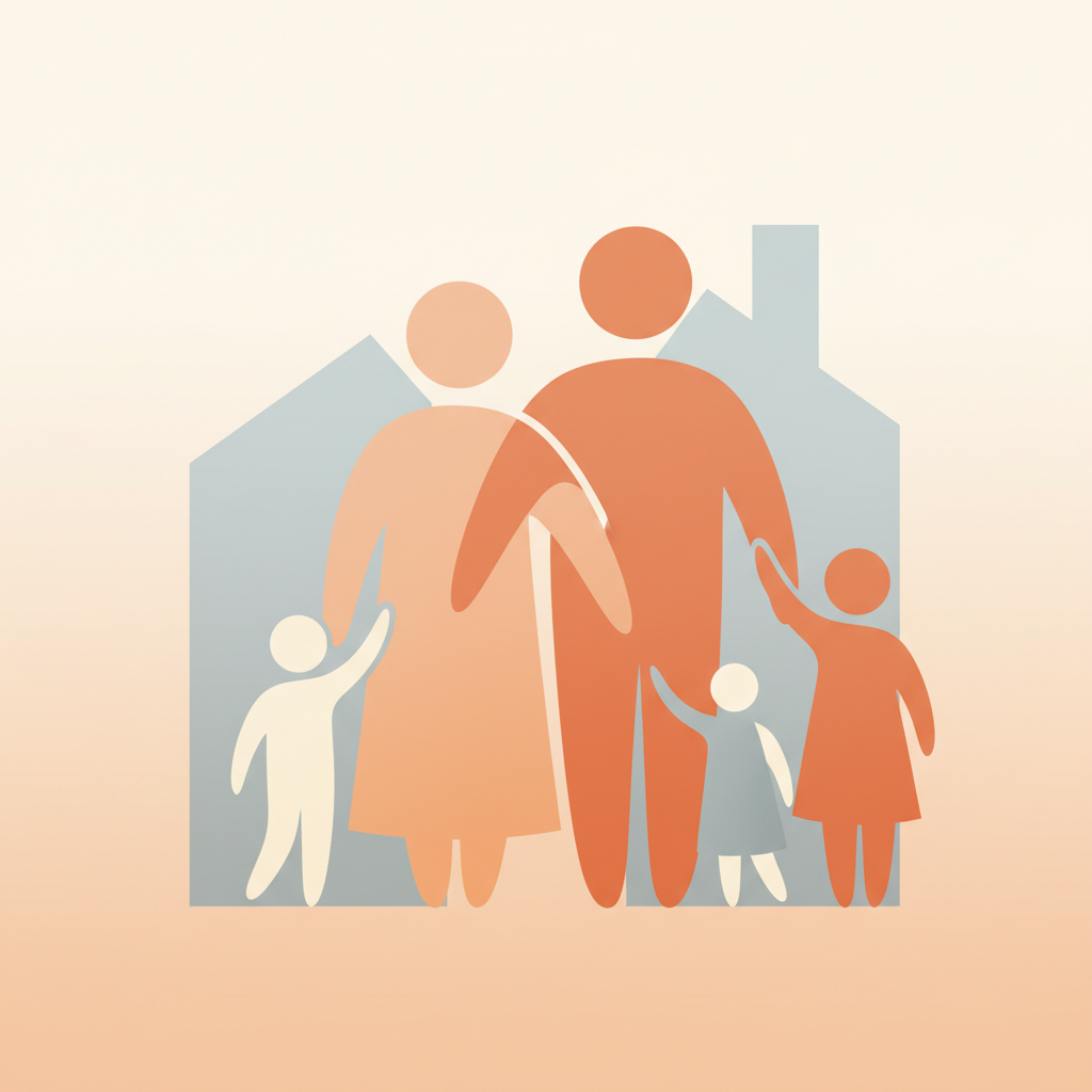 Blended family spending time together building new bonds