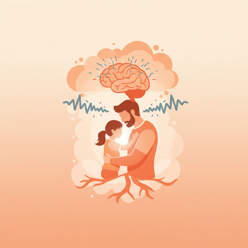 Brain diagram showing the stress response triggered by yelling