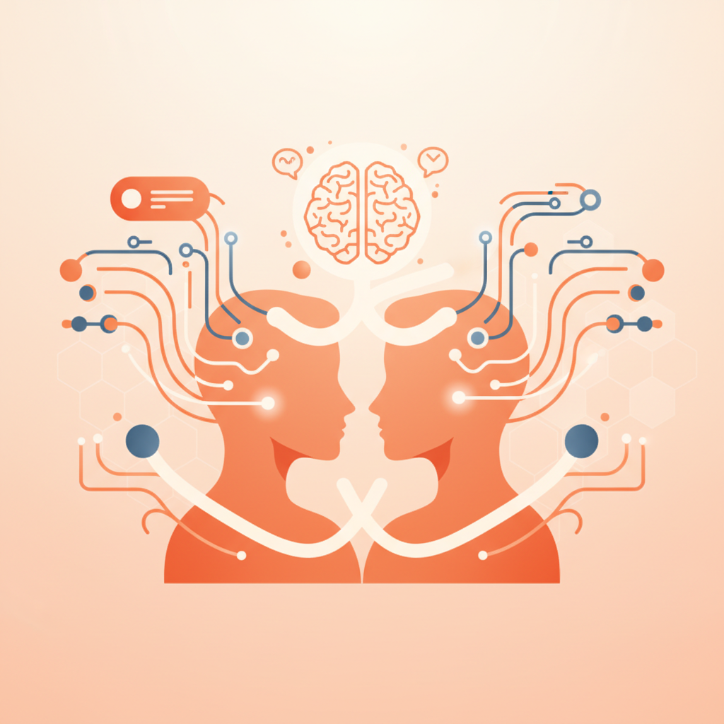 Couple interacting with an AI assistant on a tablet screen