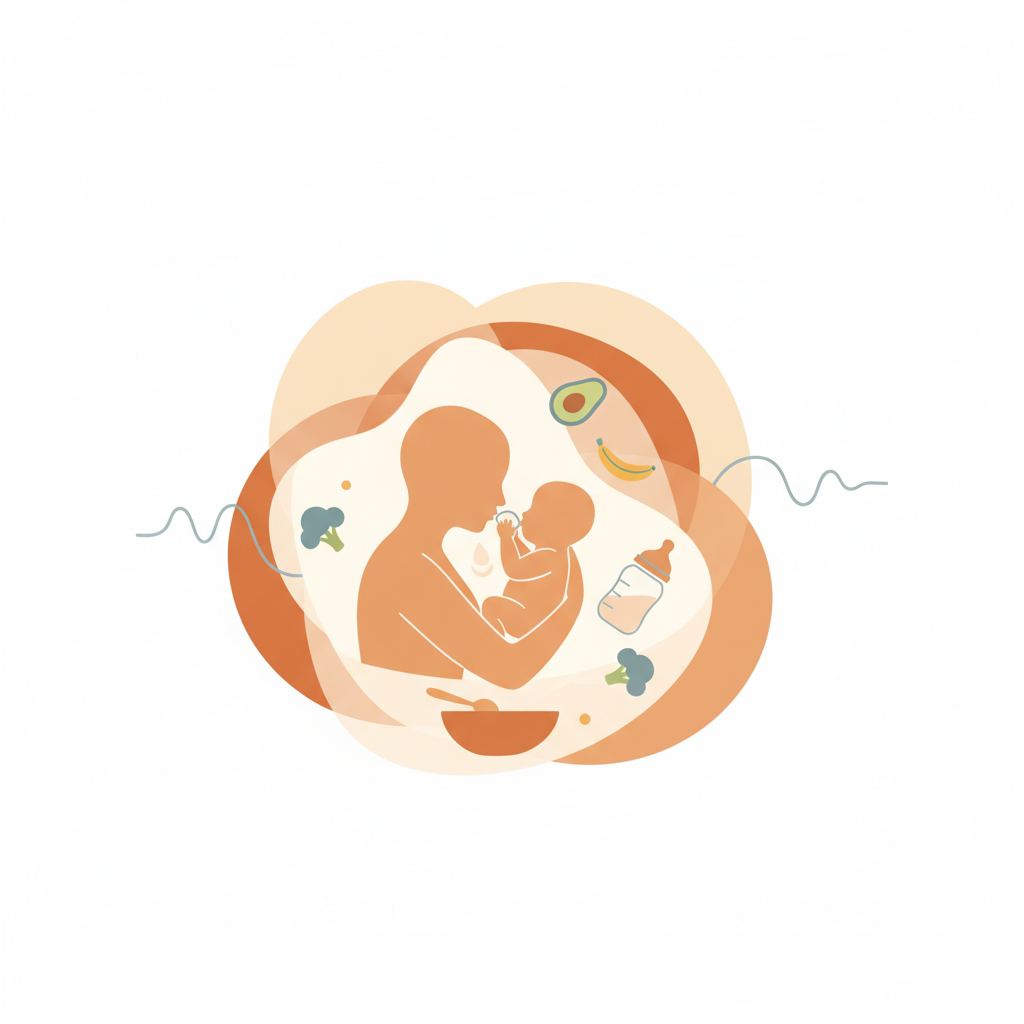 Parent lovingly feeding a baby, representing the complete breastfeeding and nutrition journey