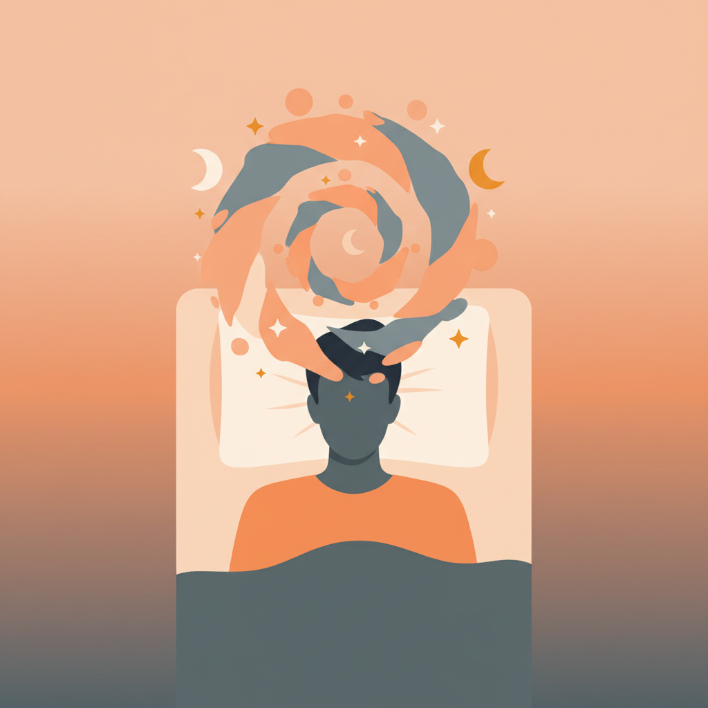 Person meditating peacefully before sleep