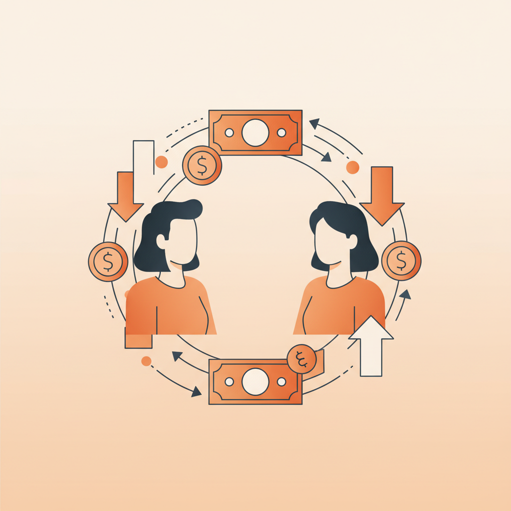 Couple reviewing their finances together at a kitchen table with laptop and documents