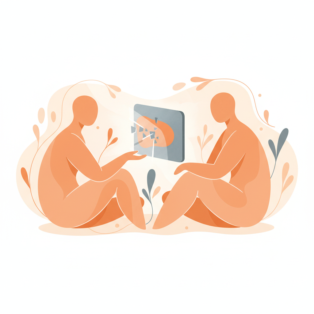 Person reflecting thoughtfully while looking at a screen, representing the impact of digital media on relationships