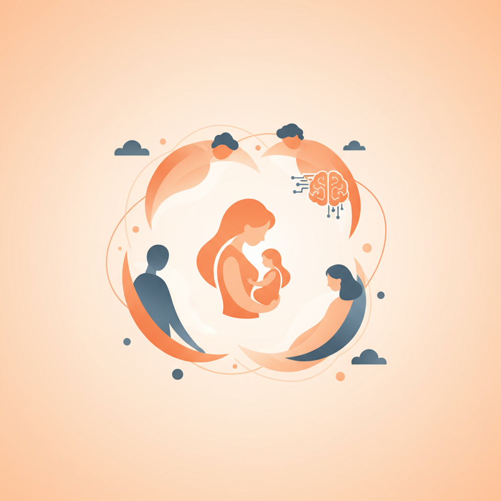 Group of parents supporting each other in a community setting