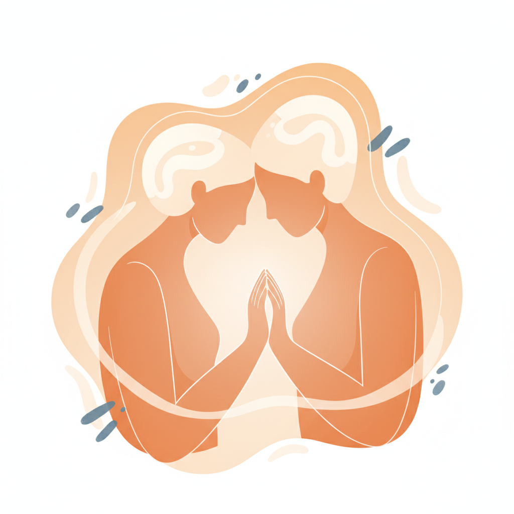 A person sitting in peaceful silence, eyes closed, embodying inner stillness and presence