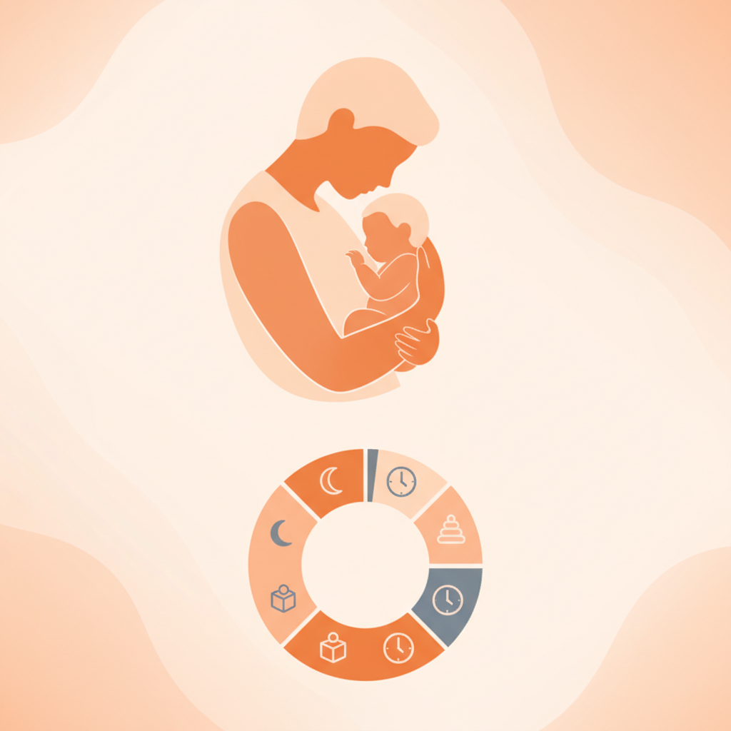 Infographic showing baby wake windows by age from newborn to toddler
